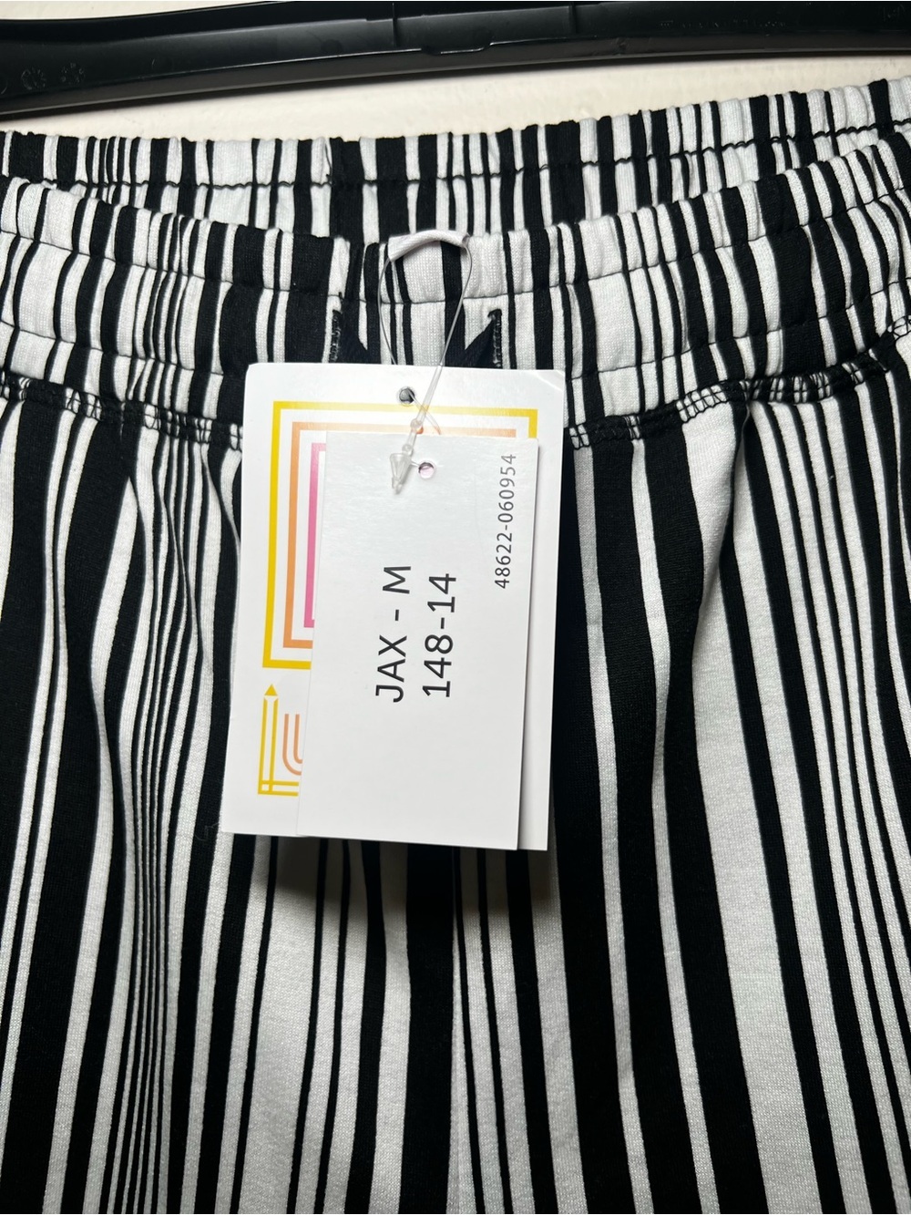 LuLaRoe Jax Black and White Striped Jogger Pants - Picture 3 of 4